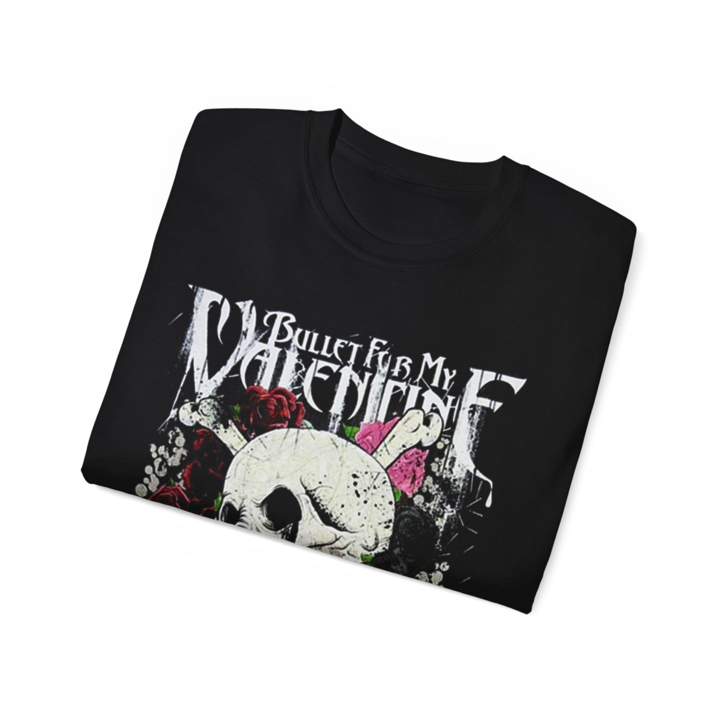 Gothic Floral Skull Tee, Unisex Band T-Shirt