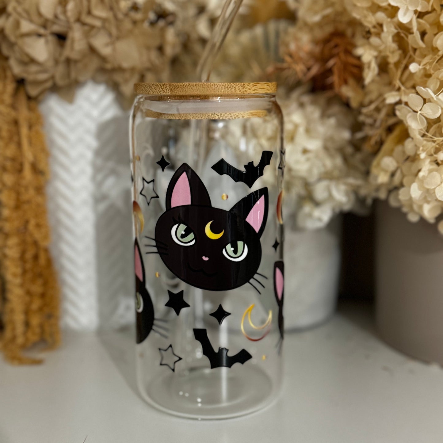 Sailor Moon Cat Glass Tumbler