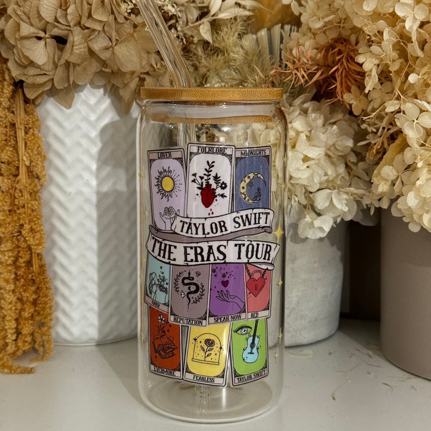 Taylor Swift Eras Tour Card Glass Tumbler