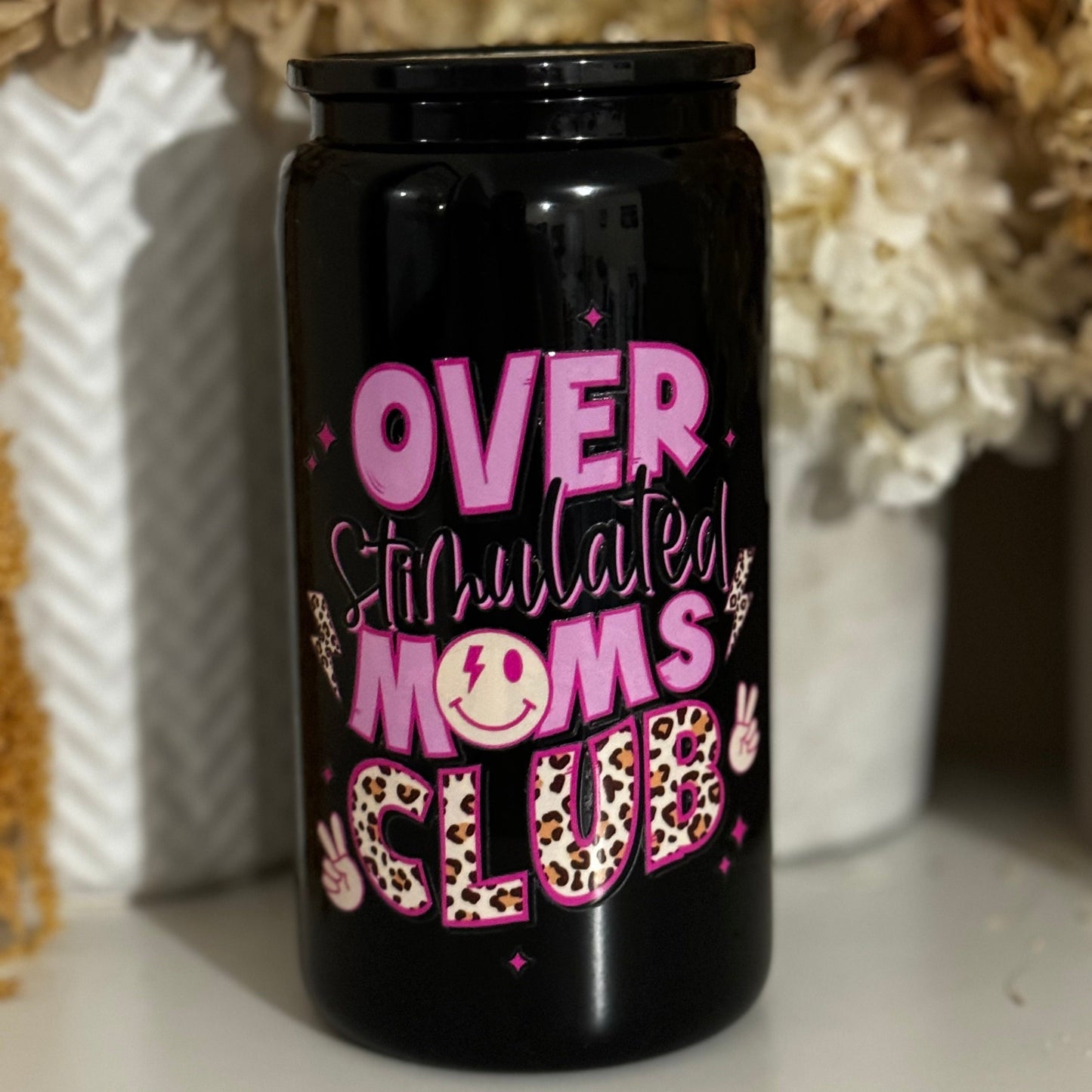 Overstimulated Mums Club Glass Tumbler