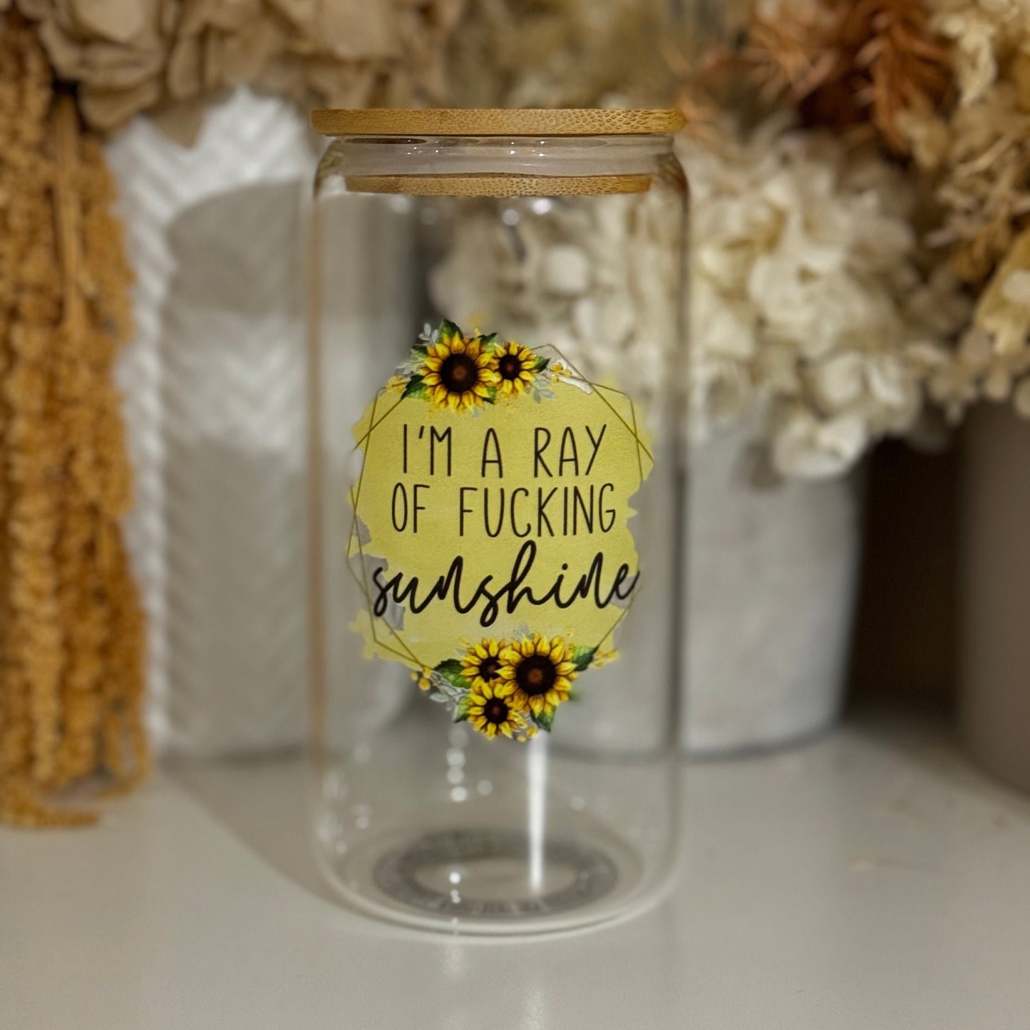 I'm a ray of f*cking sunshine Glass Tumbler
