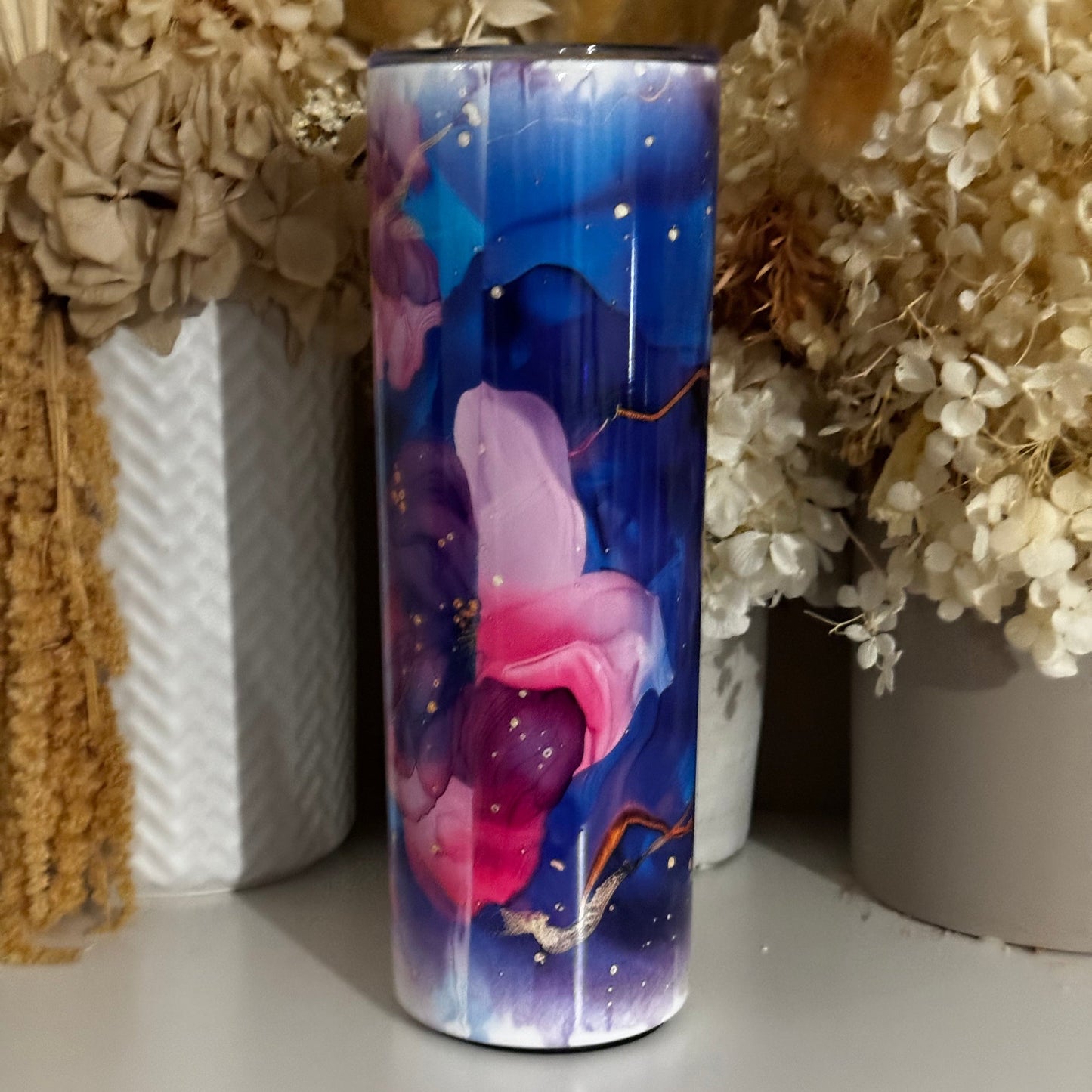 Pink, Purple Watercolour Stainless Steel Tumbler