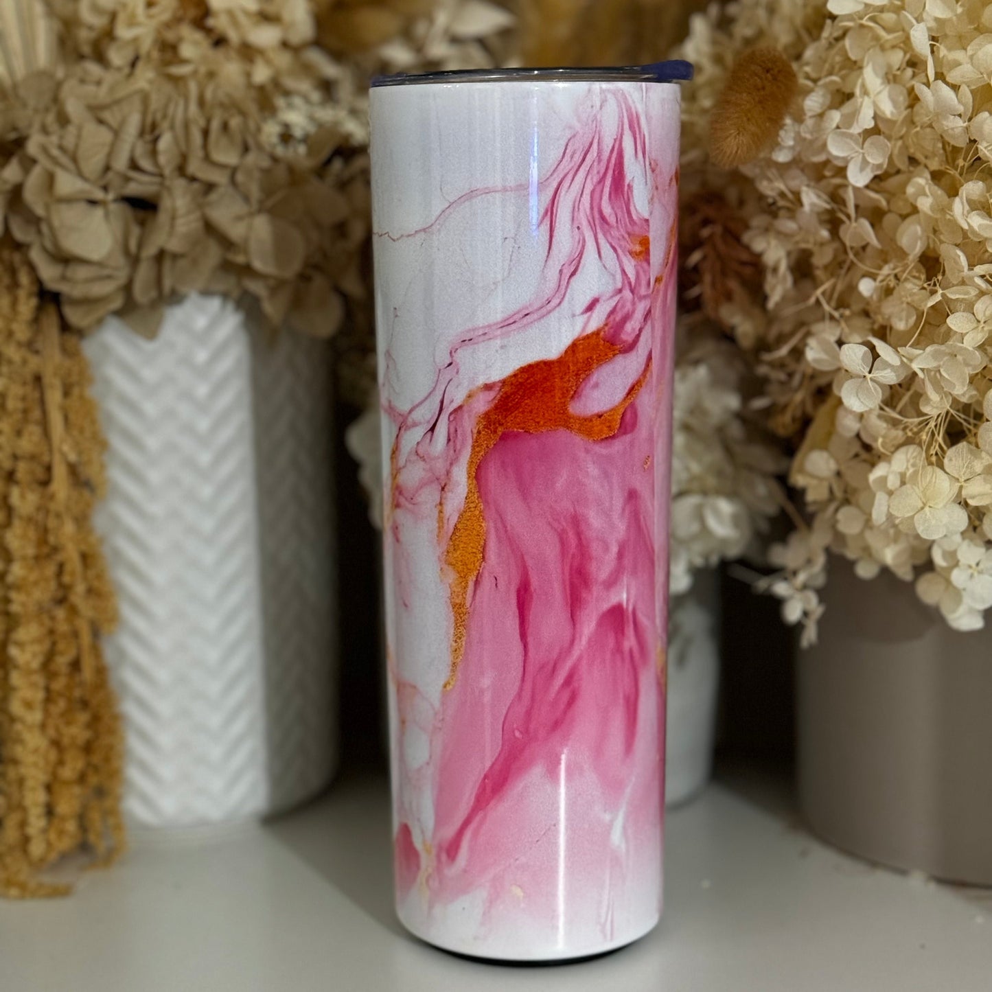 Pink Watercolour Stainless Steel Tumbler