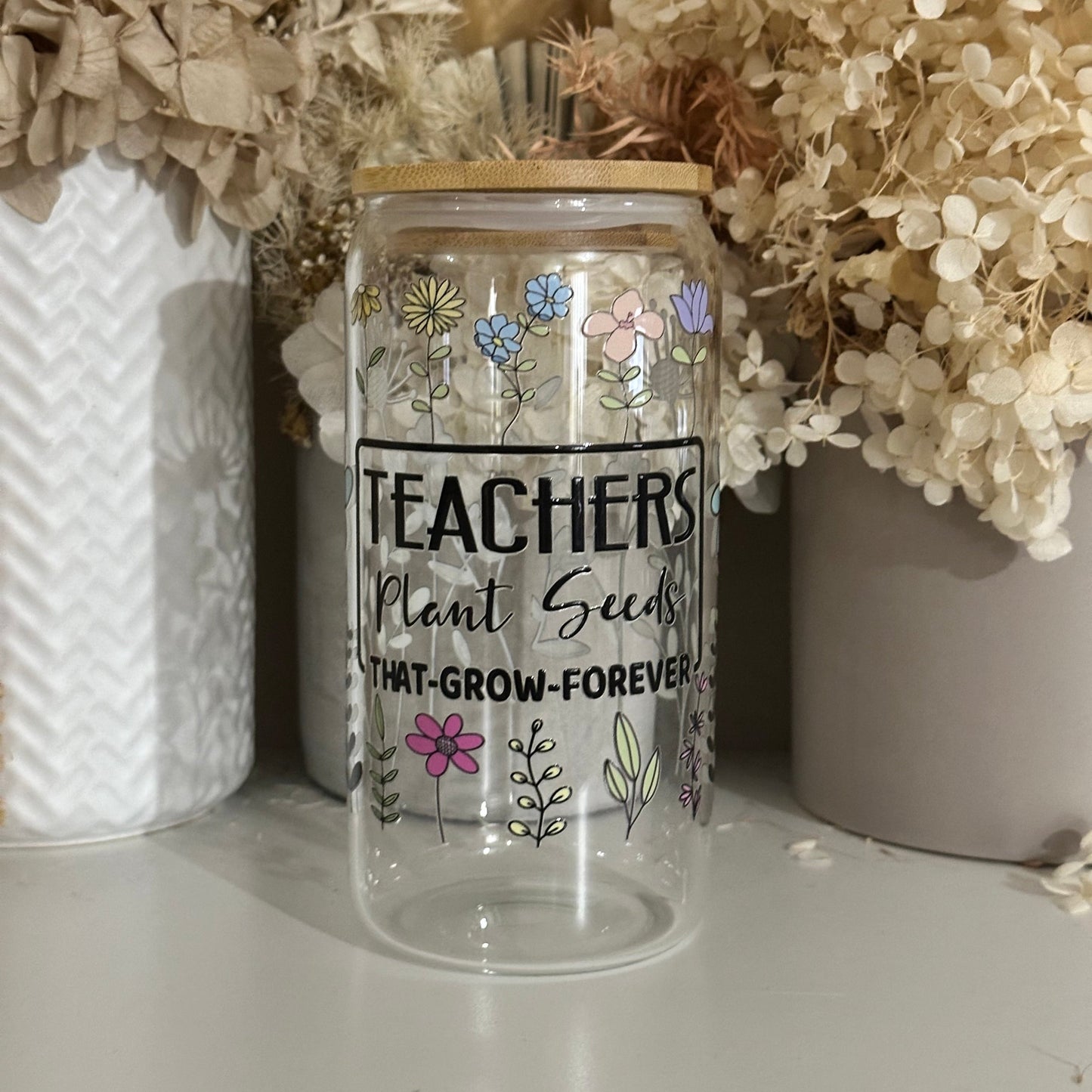 Teachers Plant Seeds Glass Tumbler