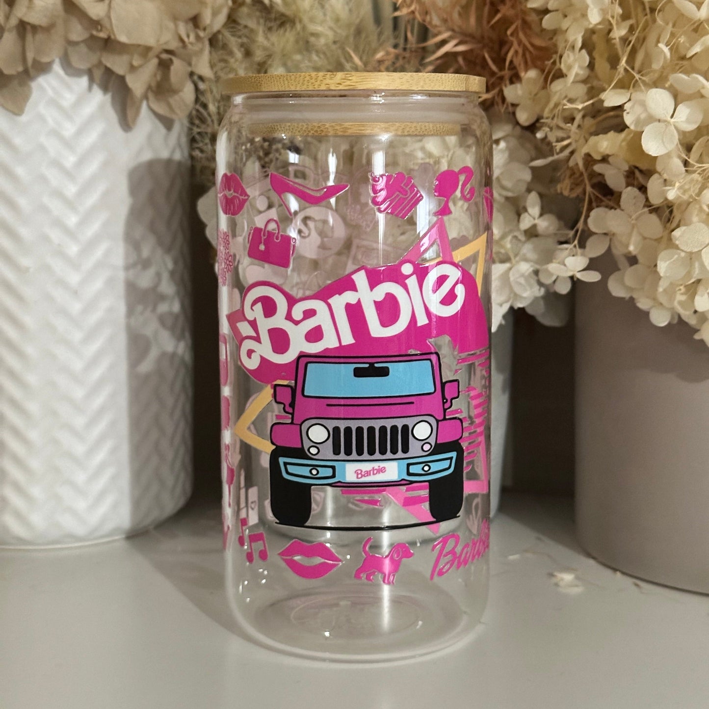 Barbie with Car Glass Tumbler