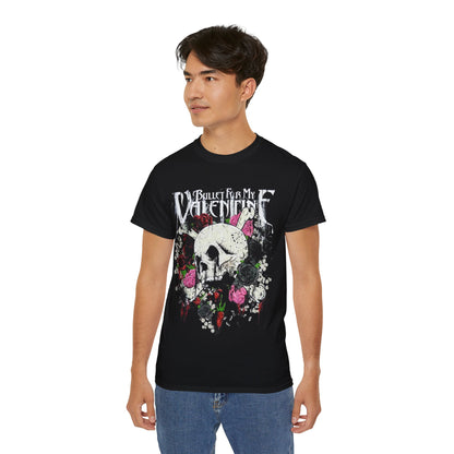 Gothic Floral Skull Tee, Unisex Band T-Shirt