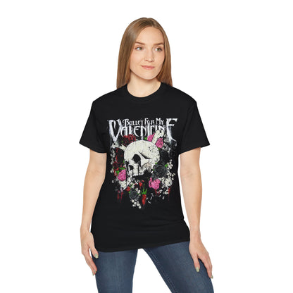 Gothic Floral Skull Tee, Unisex Band T-Shirt