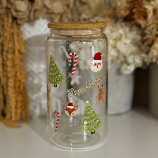 Christmas Wrap Glass Tumbler