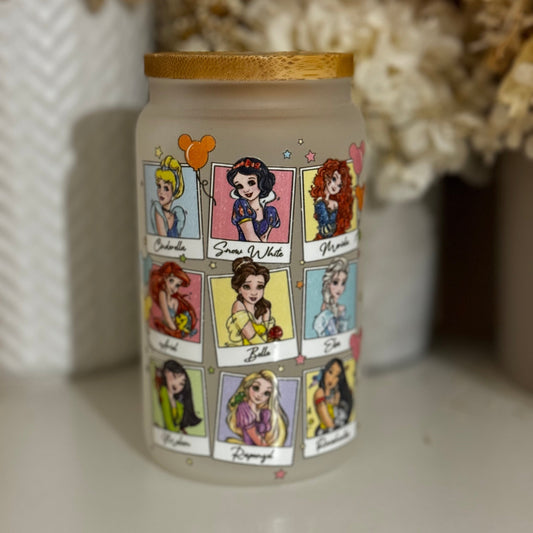 Disney Princess Cards Small Glass Tumbler