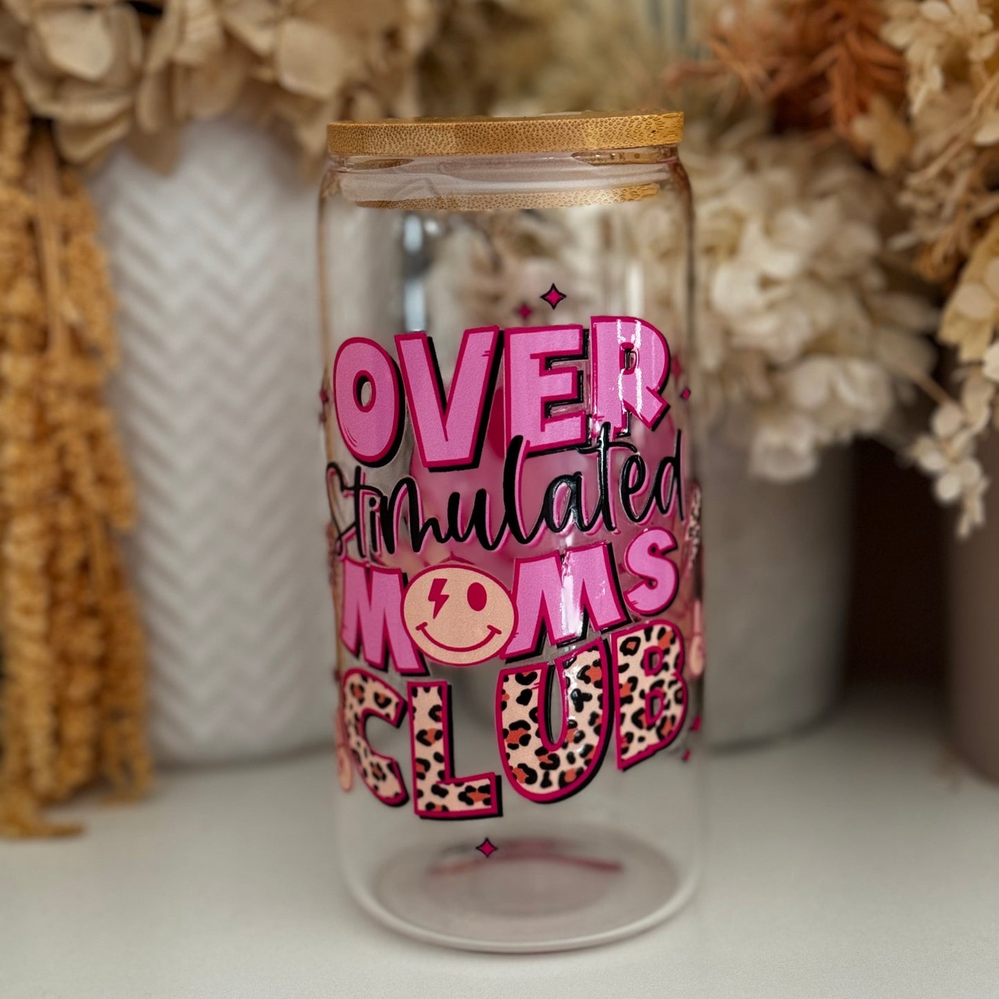 Overstimulated Mums Club Glass Tumbler