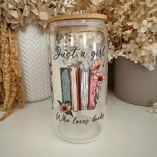 Just a girl who loves books Glass Tumbler